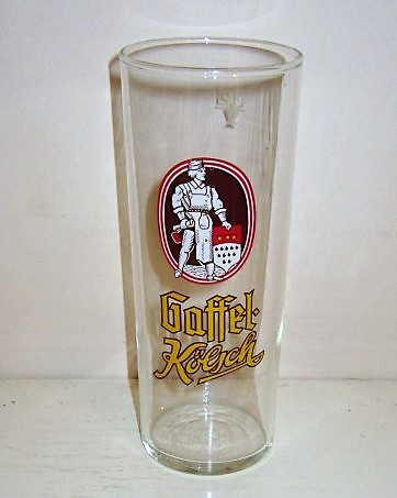 beer glass from the Gaffel brewery in Germany with the inscription 'Gaffel Kolsch'