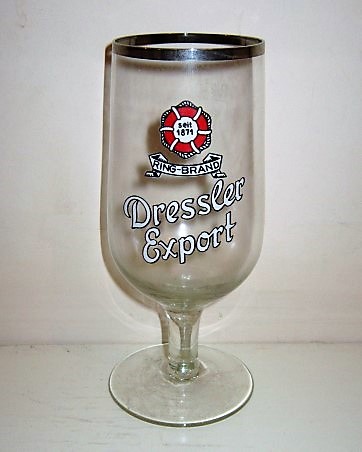 beer glass from the Dressler  brewery in Germany with the inscription 'Dressler Export Seit 1871'