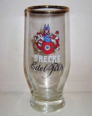beer glass from the Forster & Brecke brewery in Germany with the inscription 'Brecke Edel Pils'