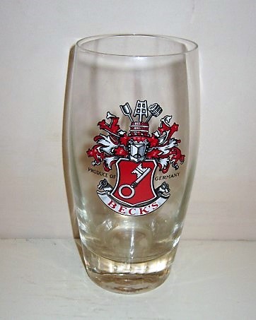 beer glass from the Beck & Co. brewery in Germany with the inscription 'Beck's Produce Of Germany'