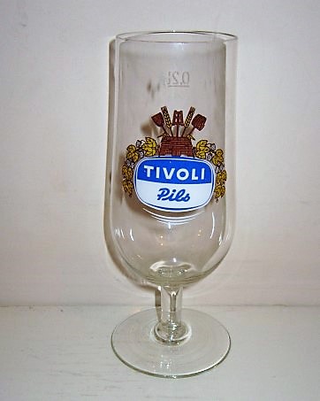 beer glass from the Tivoli brewery in Germany with the inscription 'Tivoli Pils'