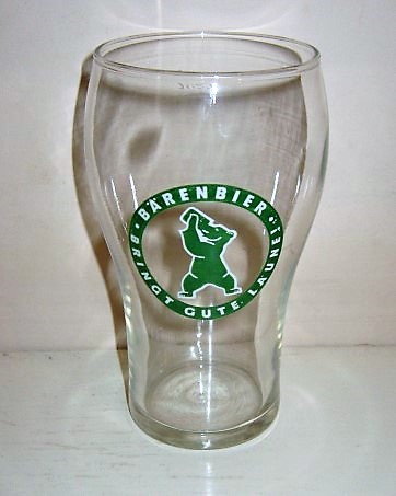beer glass from the Baren brewery in Germany with the inscription 'Barenbier Bringt Gute Laune'