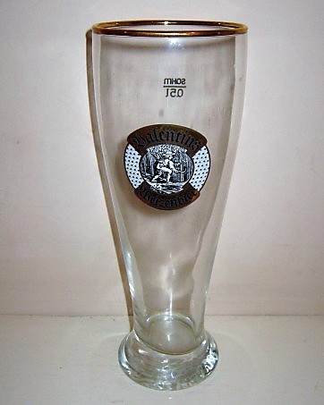 beer glass from the Parkbrauerei brewery in Germany with the inscription 'Valentins Weizenbier'