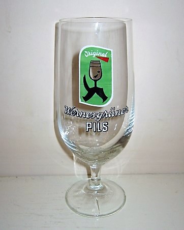 beer glass from the Wernesgruner brewery in Germany with the inscription 'Wernesgruner Pils'