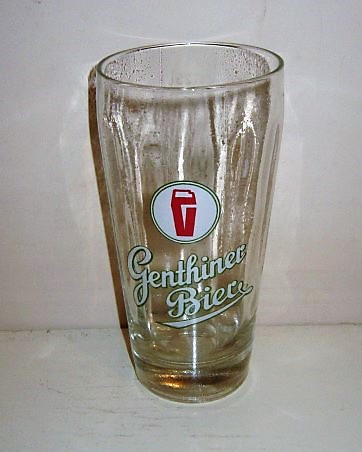 beer glass from the Genthiner brewery in Germany with the inscription 'Genthiner Bier'