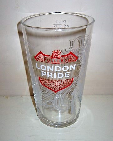 beer glass from the Fuller's brewery in England with the inscription 'Fuller's London Pride Original Ales'