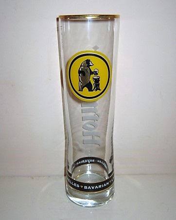 beer glass from the Schweiger brewery in Germany with the inscription 'Helles Bavarian Lager'