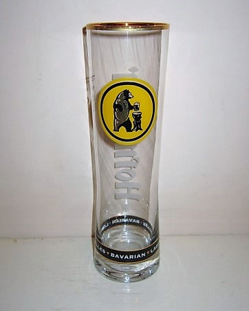 beer glass from the Schweiger brewery in Germany with the inscription 'Helles Bavarian Lager'