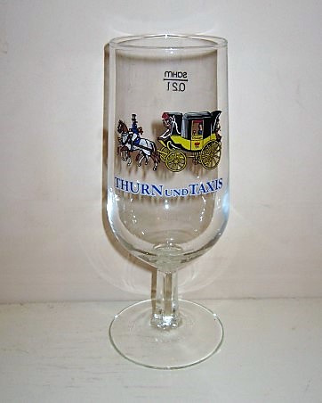beer glass from the Thurn Und Taxis brewery in Germany with the inscription 'Thurn Und Taxis'