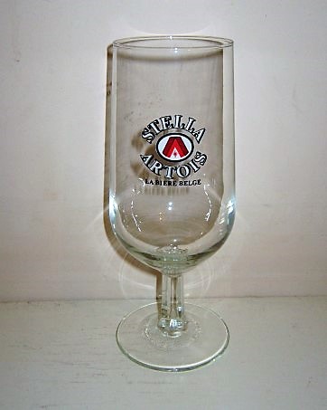 beer glass from the Stella Artois brewery in Belgium with the inscription 'Stella Artois, La Biere Belge'