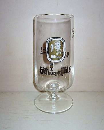 beer glass from the Bitburger brewery in Germany with the inscription 'Bitburger, Bitburger Pils'
