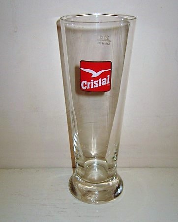 beer glass from the Uniao Cervejeira brewery in Portugal with the inscription 'Cristel'