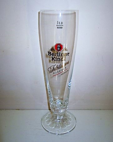 beer glass from the Berliner-Schultheiss brewery in Germany with the inscription 'Berliner Kindl Jubilaurms Pilsener Premium'