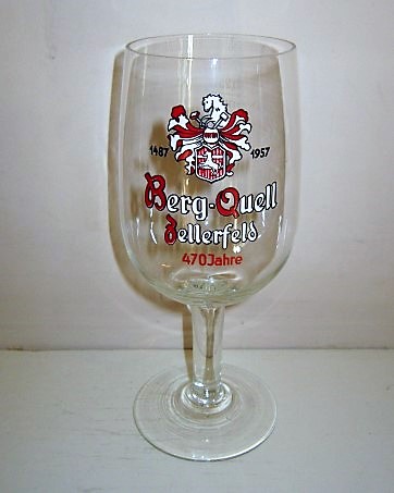beer glass from the Berg brewery in Germany with the inscription '1487-1957 Berg-Quell Zellerfeld 470 Jahre'