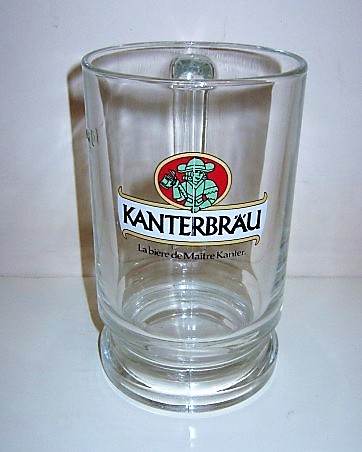 beer glass from the Kanterbrau brewery in France with the inscription 'Kanterbrau, La Biere De Maitre Kanter '