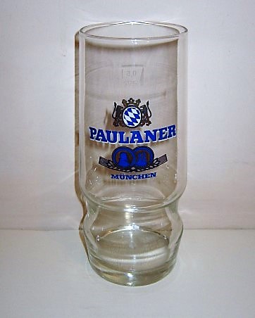 beer glass from the Paulaner brewery in Germany with the inscription 'Paulaner Munchen'
