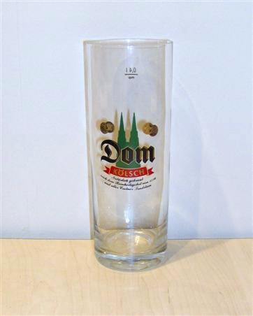 beer glass from the Dom  brewery in Germany with the inscription 'Dom Kolsch'