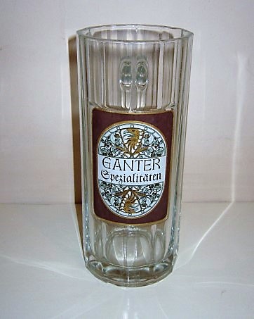 beer glass from the Ganter brewery in Germany with the inscription 'Ganter Spezialitaten'