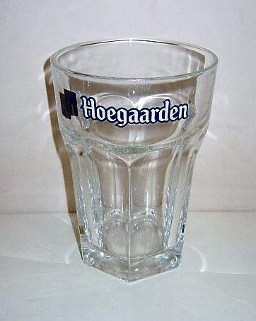 beer glass from the Hoegaarden  brewery in Belgium with the inscription 'Hoegaarden'