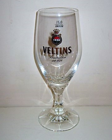 beer glass from the Veltins  brewery in Germany with the inscription 'Veltins Brautradition Seit 1824'