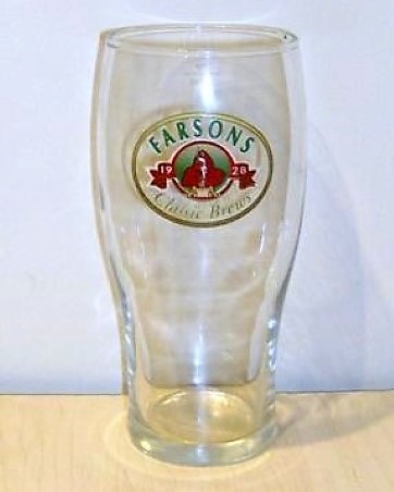 beer glass from the Farsons brewery in Malta with the inscription 'Farsons 1928 Classic Brews'