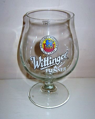 beer glass from the Wittinger  brewery in Germany with the inscription 'Wittinger Pilsner Brauerei, Wittingen Seit 1429'
