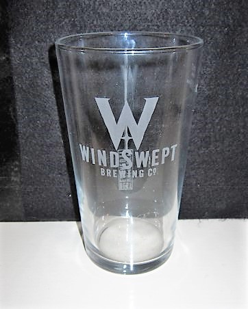 beer glass from the Windswept brewery in Scotland with the inscription 'Windswept Brewing Co '