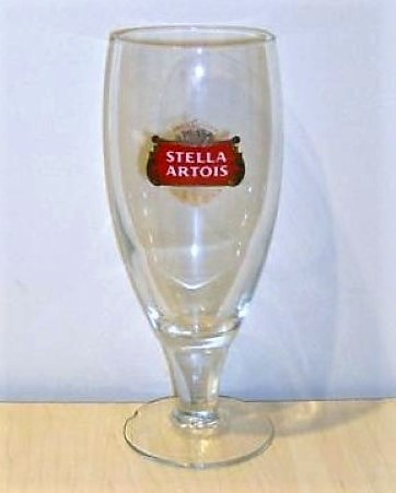 beer glass from the Stella Artois brewery in Belgium with the inscription 'Anno 1366 Stella Artois'