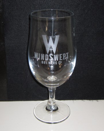 beer glass from the Windswept brewery in Scotland with the inscription 'Windswept Brewing Co '