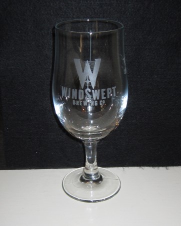 beer glass from the Windswept brewery in Scotland with the inscription 'Windswept Brewing Co '