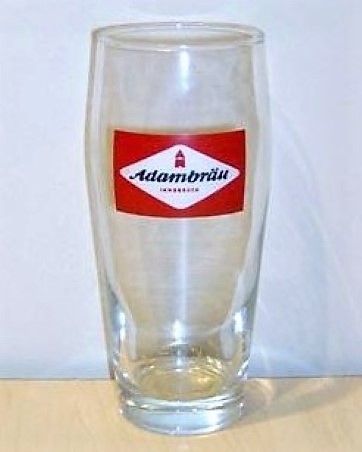 beer glass from the Adambrau brewery in Austria with the inscription 'Adambrau Innsbruck'