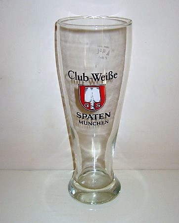 beer glass from the Spaten brewery in Germany with the inscription 'Spaten Munchen Club Weisse'