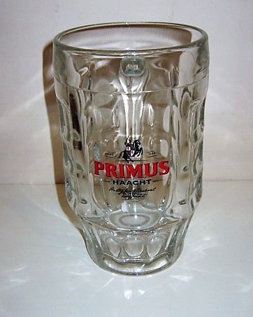 beer glass from the  Haacht brewery in Belgium with the inscription 'Primus Haacht'