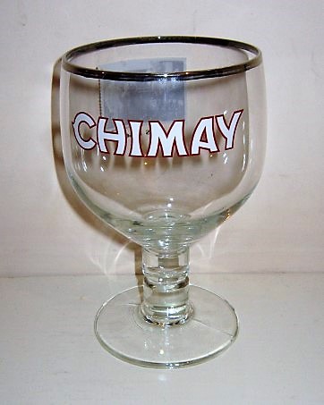 beer glass from the Chimay  brewery in Belgium with the inscription 'Chimay'