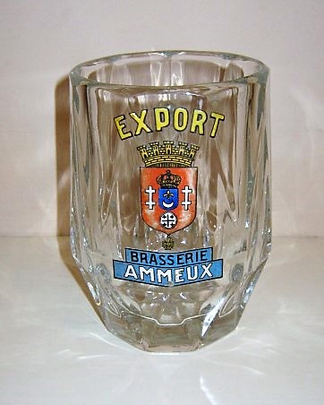 beer glass from the Ammeux brewery in France with the inscription 'Brasserie Ammeux Export'