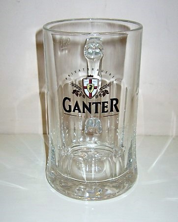 beer glass from the Ganter brewery in Germany with the inscription 'Ganter Privatbrauerei Seit 1865 Freiburg'