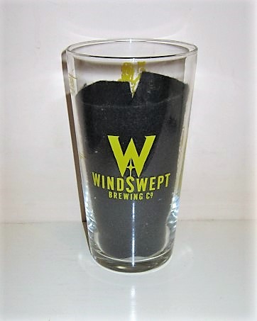 beer glass from the Windswept brewery in Scotland with the inscription 'Windswept Brewing Co '