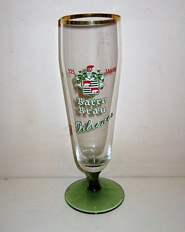 beer glass from the Ernst Barre brewery in Germany with the inscription 'Barre Brau Pilsener 125 Jahre'
