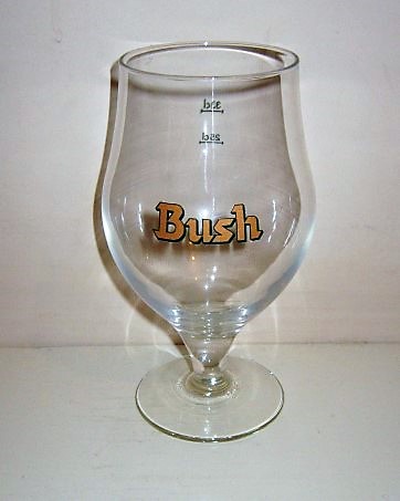 beer glass from the Bush brewery in Belgium with the inscription 'Bush'