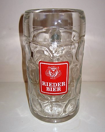 beer glass from the Ried brewery in Germany with the inscription 'Rieder Bier'