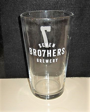 beer glass from the Seven Bro7hers brewery in England with the inscription 'Seven Bro7hers Brewery'