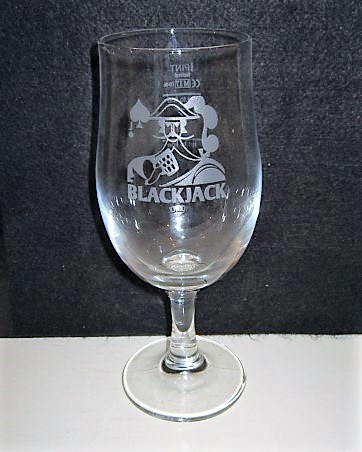 beer glass from the Blackjack brewery in England with the inscription 'Blackjack'