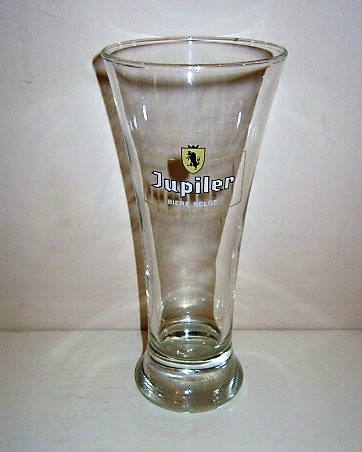 beer glass from the Piedboeuf brewery in Belgium with the inscription 'Jupiler Biere Belge'