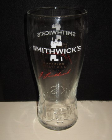 beer glass from the Smithwick brewery in Ireland with the inscription '1710 Smithwick's Superior Irish Ale Since1710'