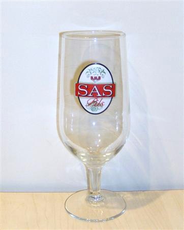 beer glass from the Leroy brewery in Belgium with the inscription 'Sas Pils'