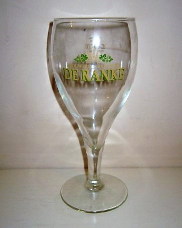 beer glass from the De Ranke brewery in Belgium with the inscription 'Brouwerij Brasserie De Ranke'