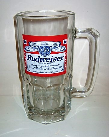 beer glass from the Anheuser Busch brewery in U.S.A. with the inscription 'Budweiser King Of Beers Genuine'