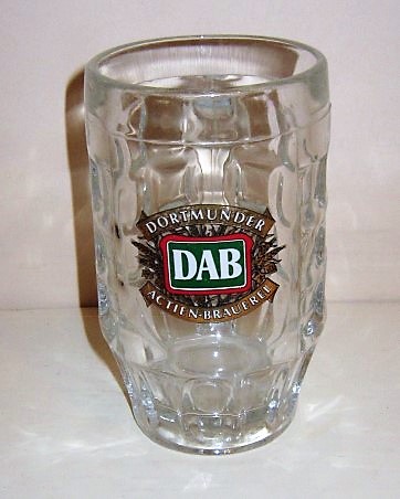 beer glass from the Dab brewery in Germany with the inscription 'Dab Dortmunder Actien Brawerei'