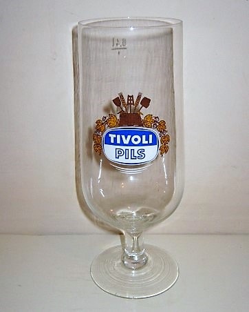 beer glass from the Tivoli brewery in Germany with the inscription 'Tivoli Pils'