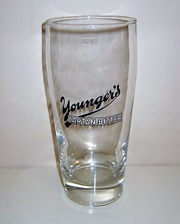 beer glass from the Caledonian  brewery in Scotland with the inscription 'Younger's Tartan Bitter'